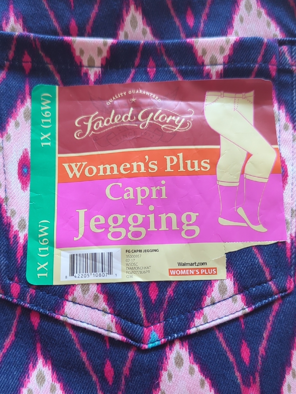 Faded Glory Women's Capri Jegging Size 1X-16 W - Picture 6 of 9